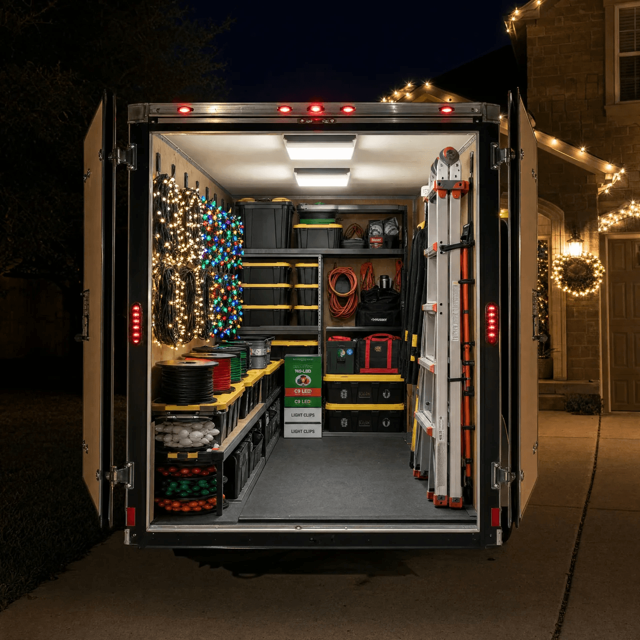 Holiday lighting inventory and supplies